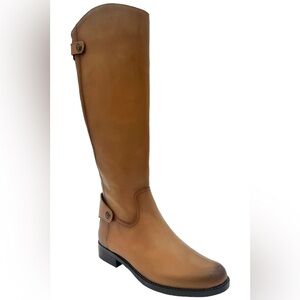 Sam Edelman Women’s Mikala Brown Leather Calf Boots Whiskey